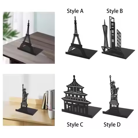 World Architecture Metal Bookend Book Ends Multifunctional Anti Skid 17x11x10cm Book Supports for He