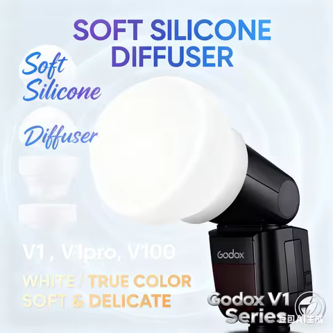 Silicone Dome Diffuser for Godox V1/V1Pro/V100/AD100Pro/H200R | Soft Flash Modifier | 3-Shape Flexib