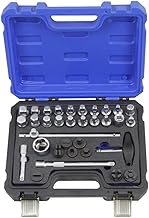 Oil Drain Plug Key Set 3/8 Inch (9.5 mm) Drive Oil Drain Socket Set Drain Plug Wrench Set 33 Piece M