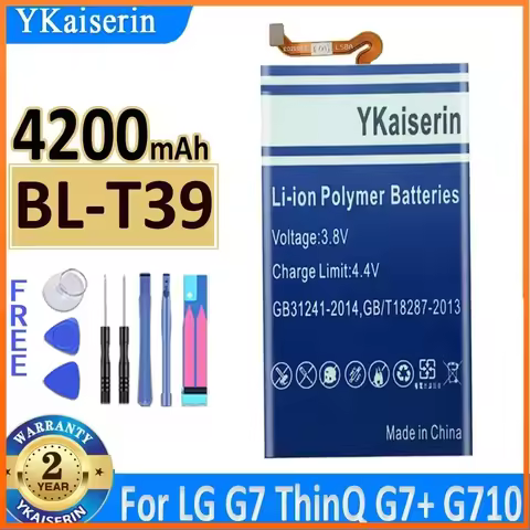 YKaiserin BL-T39 Battery for LG G7 G7+ G7ThinQ LM G710 ThinQ G710 Q7+ LMQ610 BL T39 4200mAh Mobile P