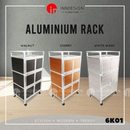 6-DOORS 100% ALUMINIUM RACK / KITCHEN CABINET / STORAGE CABINET (3 COLORS) (FREE DELIVERY AND INSTAL
