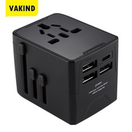 3USB 1Type C Ports Universal Travel Adapter Covers 200+ Countries Multifunctional Power Adapter for Europe/ UK USA AUS