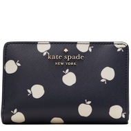 Kate Spade Staci Medium White Apple Compartment Bifold Wallet in Blazer Blue Multi k8304