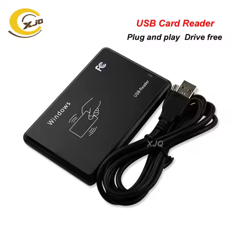 XJQ USB RFID Reader 125Khz/13.56MHz EM4100 Proximity Smart Card Reader for Access Control No Drive I