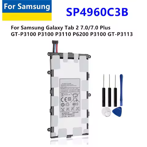 Tablet SP4960C3B Battery 4000mAh For Samsung Galaxy Tab 2 7.0/7.0 Plus GT-P3100 P3100 P3110 P6200 + 