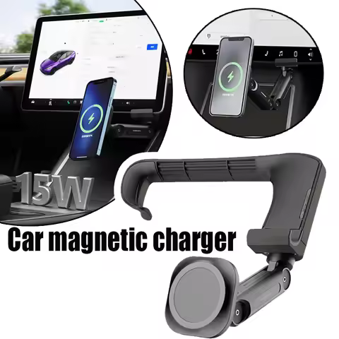 Mobile Phone Holder Extension Arm Suitable For Tesla Model 3/Y Wireless 15W Fast Charging Car Magnet