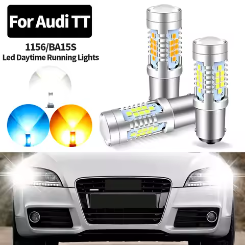 2pcs Canbus No Error LED Daytime Running Light DRL Bulb Lamp P21W BA15S 1156 For Audi TT 8J 2006 200