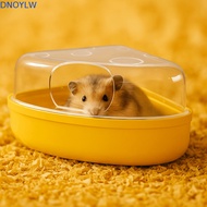 DNOYLW Hamster Sand Bath Box, Transparent Escape-Proof Pet Bath Container, Plastic Cheese Shape Deta