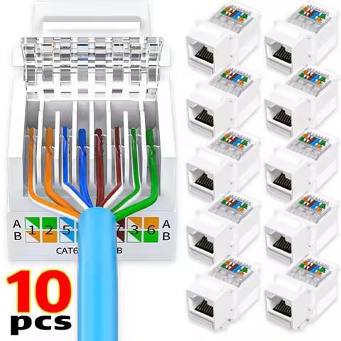 RJ45 Toolless Network Module Cat6 CAT5E Ethernet Keystone Jack No Punch Down Tool For Wall Plate Out