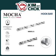 MOCHA Stainless Steel Hook Bar M8001-3, M8001-5 | Batang Cangkuk Bedroom, Kitchen, Bathroom
