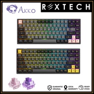 REXTECH AKKO 3084B Plus BLACK &amp; GOLD/BLACK &amp; PINK Multi-Mode Wireless Hot-Swap ASA Keyboard-AKKO CS JELLY PINK/PURPLE