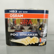 Osram หลอดไฟหน้ารถยนต์ Fog Breaker+60% 2600K HB3 แท้ 100% จัดส่ง ฟรี