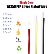 100Meter/Roll Ultra Single Core PTFE Wire AF250 FEP Silver Plated Wire  0.05mm² ~0.5mm²  High Temper