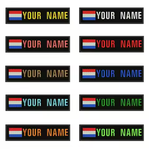 Dutch Flag Netherlands 10X2.5cm Embroidery Custom Name Text Patch Stripes Badge Iron On Or Patches