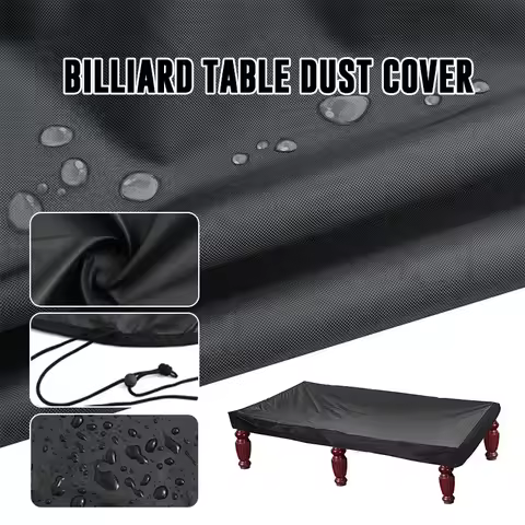 Waterproof&Sunproof Pool Table Cover 210D Oxford Dust Protector for 7/8/9FT Billiard Tables Duty Out