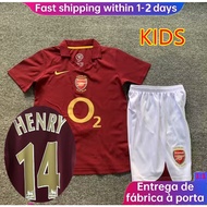 Retro Arsenal Jersey 05/06 Arsenal Home KIDS Kit 22 23 24 Player Issue Retro Collar Jersey Original children's Football Jersey