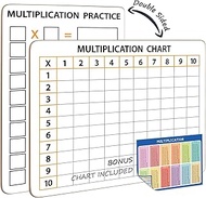 Scribbledo 2 Pack Dry Erase Multiplication Chart Whiteboard 9/'' x 12/'' Table l Double Sided Times 
