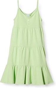 CK-T333 Girls' Cami Dress, Tiered Layered, 100% Cotton, One-Piece
