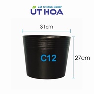 SAVE COMBO of 10 C12 black plastic pots (31x27 cm) for growing large plants