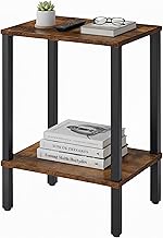 Relaxdays Side Table, 2 Shelves, Industrial Design, H x W x D: 55 x 38 x 30 cm, Living Room, Square 