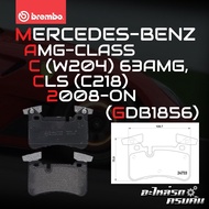 ผ้าเบรคหลัง BREMBO MERCEDES BENZ 63AMG C W204 E W212 CLS C218 #ปั๊ม AMG 6 Pot ปี 14-> (P50110B/C)