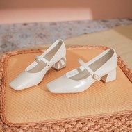 5 7 8 9-1 Mary Jane Shoes Mid-heel Single Milk Spring Autumn cm Small High