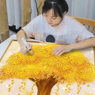 ﹍❄✉Round full beads Money Tree FortuneTree 5D DIY Full Drill Diamond painting Cross Stitch wall deco