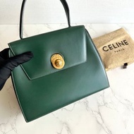 絕版中古包Celine旋轉星球綠色凱莉包 手提包 古董包 二手包 古著