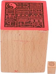 SEWACC Wooden Seal Tabletop Buddha Seal Wooden Chinese Seal Scrapbooking Stamps Wooden Rubber Stamp Chinese Name Stamp Chinese Stamp Yang Rubber Stamps Making Buddha Statue Single Sided