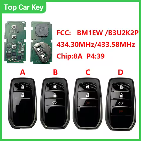 KXK007017For Toyota New Hilux Fortuner FCC-BM1EW B3U2K2P 434.30MHz433.58MHz chip:8A P439 Aftermarket