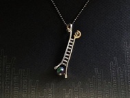 地月天梯（ azurmalachite pyrite 月隱銀鑲藍銅礦孔雀石飾黃鐵礦項鍊垂金）