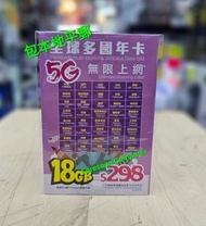 📦⭕包平郵📦⭕ Future Power 飛越動力 5G 全球多國年卡 365日 18GB 上網卡 最後啟用日期:2027-12-31 📦⭕