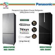 (SAVE 4.0) Panasonic NR-BX471 2-door Bottom Freezer Refrigerator 465L Steel Door Series Inverter Fridge NR-BX471CPSM NRBX471CPSM Silver / NR-BX471WGKM NRBX417WGKM Black