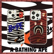 BAAPE zebra crossing label Electroplated photo frame Phone Case Suitable for IPhone17 17AIR 17PM 16 