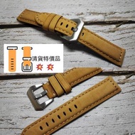 清貨品 22mm 牛皮 磨沙錶帶  (合用: 22mm panerai Tudor Seiko 錶帶錶帶 )