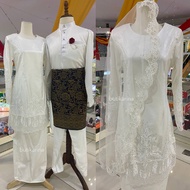 Full Set Baju Nikah Sedondon Putih Off White Offwhite Kurung Moden Dina Sanding Pengantin Raya coupl