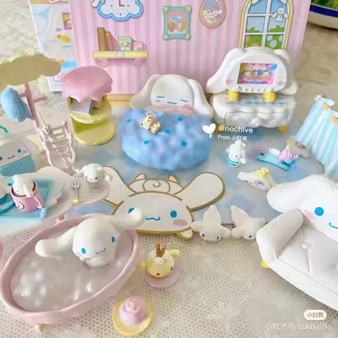 Re-ment Original Sanrio Series Cinnamoroll's Room Bathroom Room Shokugan Desktop Decoration Collecti