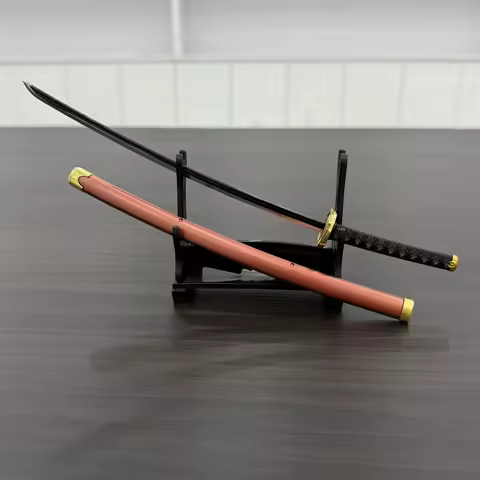 25cm Nichirin Sword with Plastice Sheath with 9cm Display Stand Collectible Kokushibo Swords Ornamen