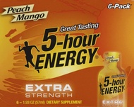 5 Hour Energy Extra Strength Drink Shot, Peach/Mango, 6 Count