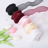 🇲🇾 [1meter] 4cm Fishtail riben / satin riben / organza riben / wave lace / flower bouquet riben/ dec