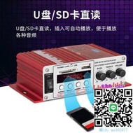 擴大機LDZS迷你小型藍芽功放機家用插卡U盤FM收音車載12V專業小功放家庭