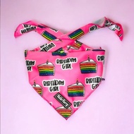Pet Dog Cat Bandana - Pink Happy Birthday Girl Party – Cooling Bandana