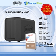 Combo set of DAS TerraMaster D5 Hybrid Storage equipment + 1 Toshiba NAS N300 HDD - Storage Shop