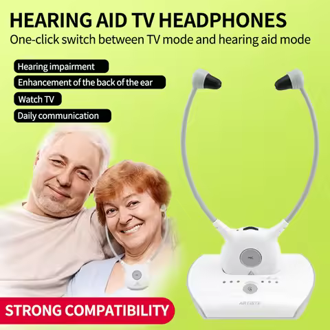 TV Hearing Aid Headphone Wireless Headsets System 2.4GHz Dual Batterie 30m Wireless Headphone for Se