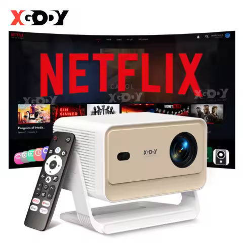 XGODY Projector N6/N6 Pro Netflix Officially 4K Voice Control Smart Android TV Whale OS 8/32GB ROM f