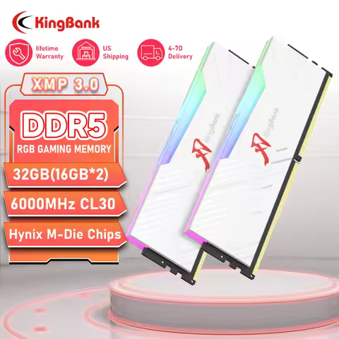 KingBank brand series DDR5 RGB RAM Memory DDR5 RAM PC 16GB 32GB 64GB 6000MHz 6400 MHz RAM for Deskto
