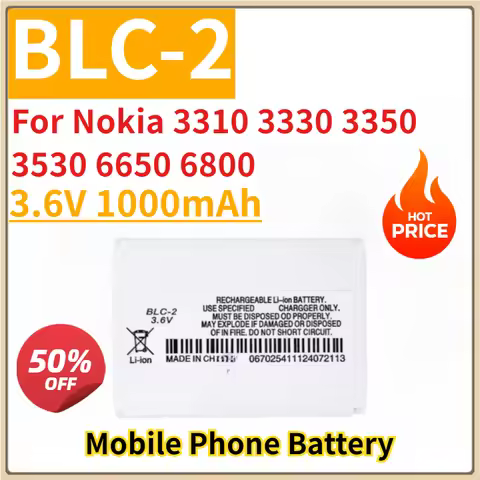 New Replacement Mobile Phone Battery BLC-2 3.6V 1000mAh for Nokia 3310 3330 3350 3530 6650 6800