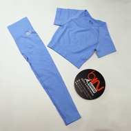 Set bộ đồ tập gym yoga nữ dệt kim áo crop quần dài cao cấp hàng nhập Bin Sports BD135