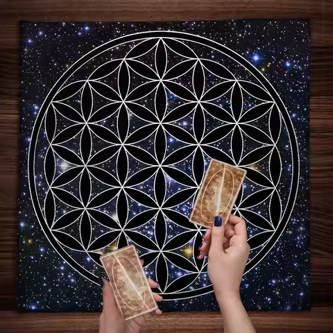 Mandala Flower Of Life Tarot Tablecloth Altar Cloth Pagan Witchcraft Divination Oracle Card Pads Gal