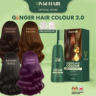 【GINGER HAIR COLOUR】Tutup Uban Hair Dye Telus Air Organic Color Wash Shampoo Sah Solat Cover Grey Fa